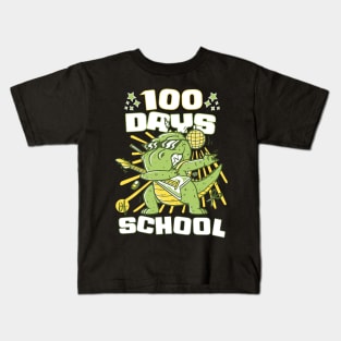 100 Days of school featuring a Rocking T-rex dino #2 Kids T-Shirt